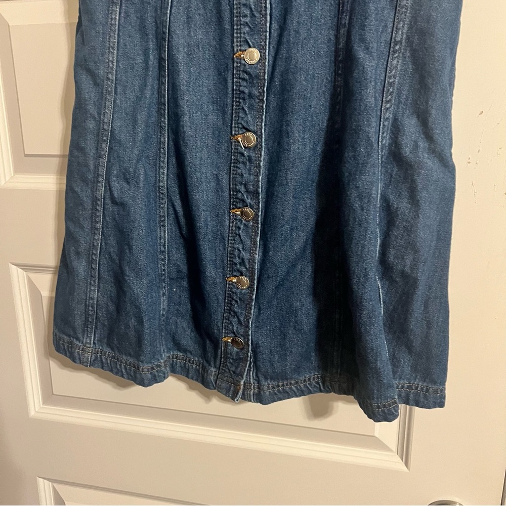 Casual Blue Denim Mini Dress - Picture 4 of 5